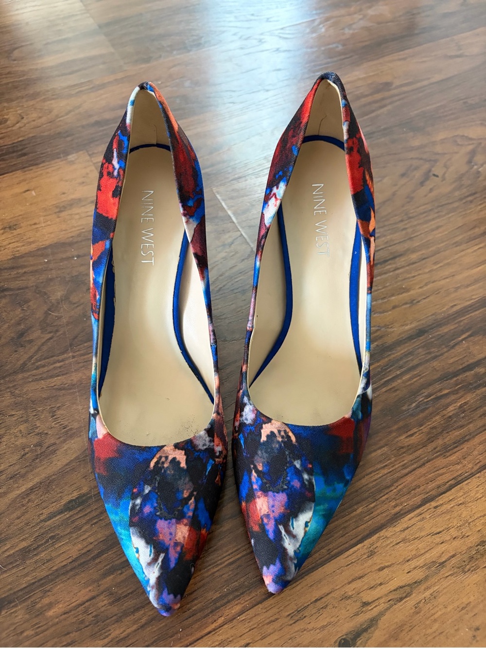 Nine West Multicolor Floral-Print Pointed Toe Pumps